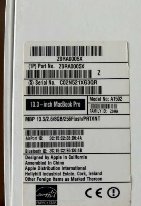 MacBook Pro Retina 13” Mid 2014 — i5, 8GB RAM, 256GB SSD, caixa e carregador