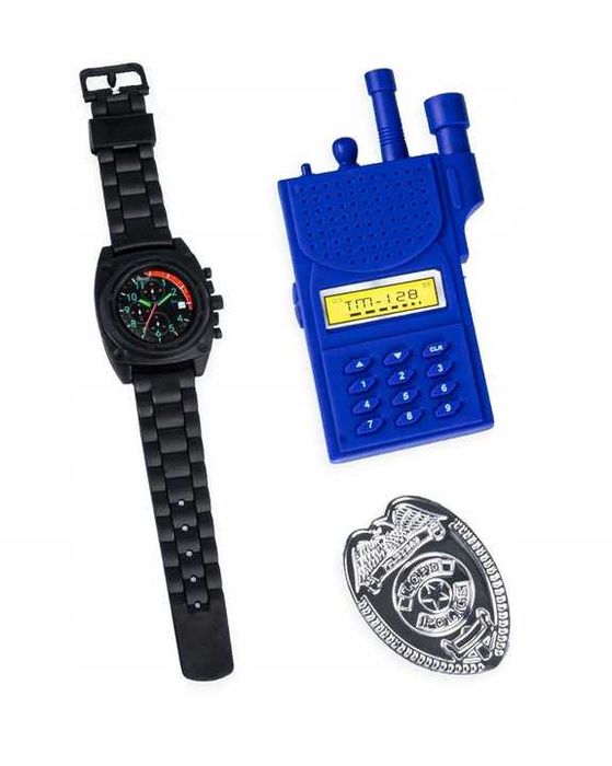 Zestaw dla małego policjanta strój 9 el kostium kajdanki + pistolet