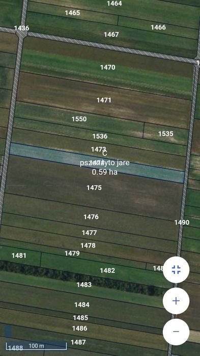 Działki rolne 0,59ha 0,55ha Wąglany
