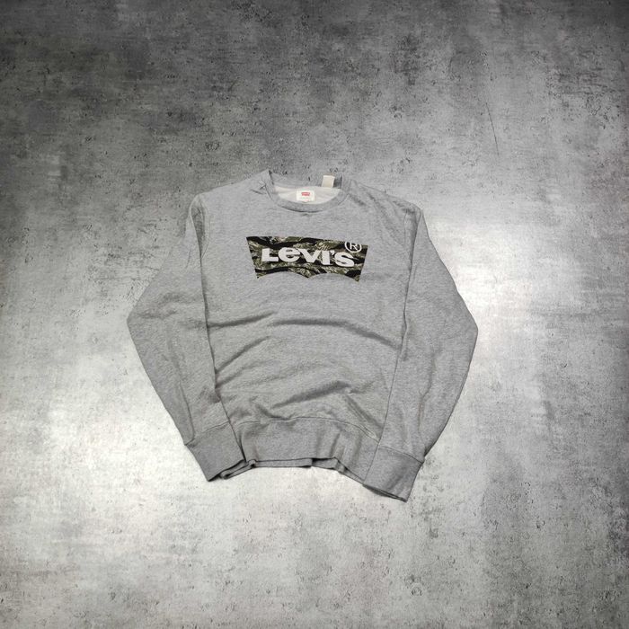 MĘSKA Bluza Bawełna Elegancka Moro Camo Levis PREMIUM Szara bez Kaptur