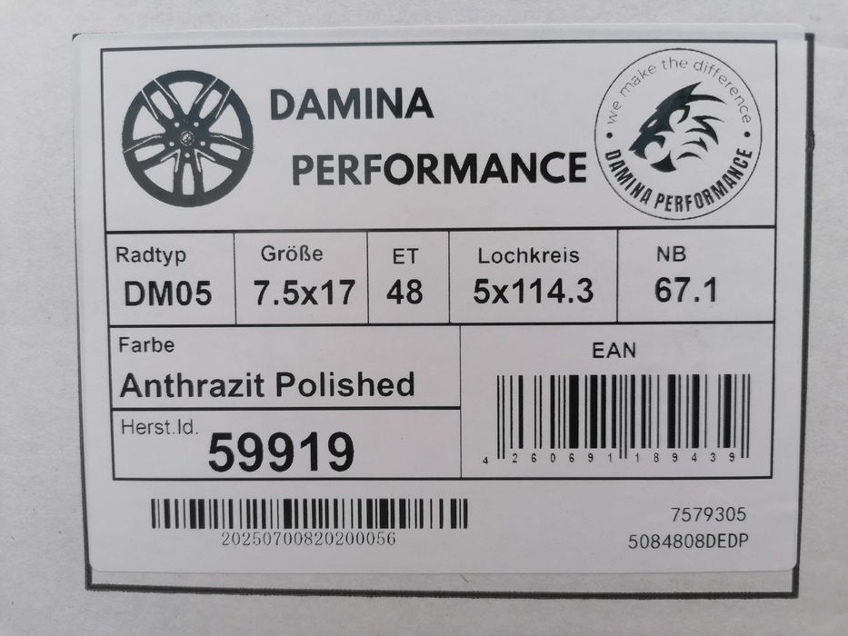 Felgi 17" 5x114,3 Dostawcze Renault Trafic Opel Vivaro KIA Carnival Fiat Nowe | #DM05