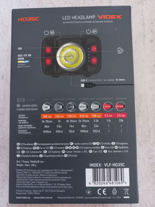 Фонарь налобный хорошего качества