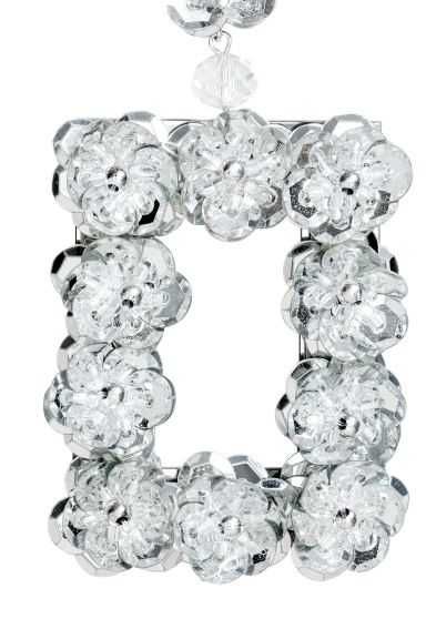 H&M kolczyki kwiaty srebrne
