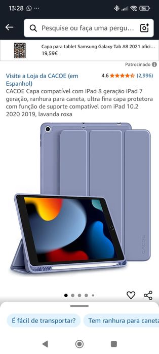 Capa para ipad, geração iPad 7, 8 e 9
