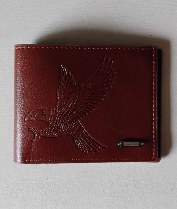 Elegancki portfel skórzany z grawerem orła