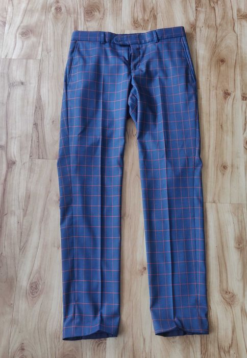 Garnitur próchnik 48 weselny slim fit kratka bytom vistula poszetka