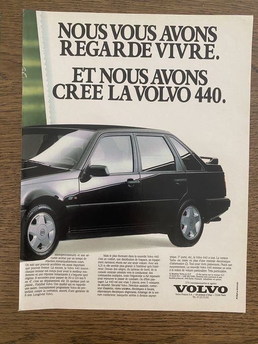 Anúncio Vintage Volvo 440 de 1988