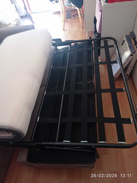 Sofá cama Italiana Ferrara, com 3 lugares, tecido Egypto 8, Semi novo.