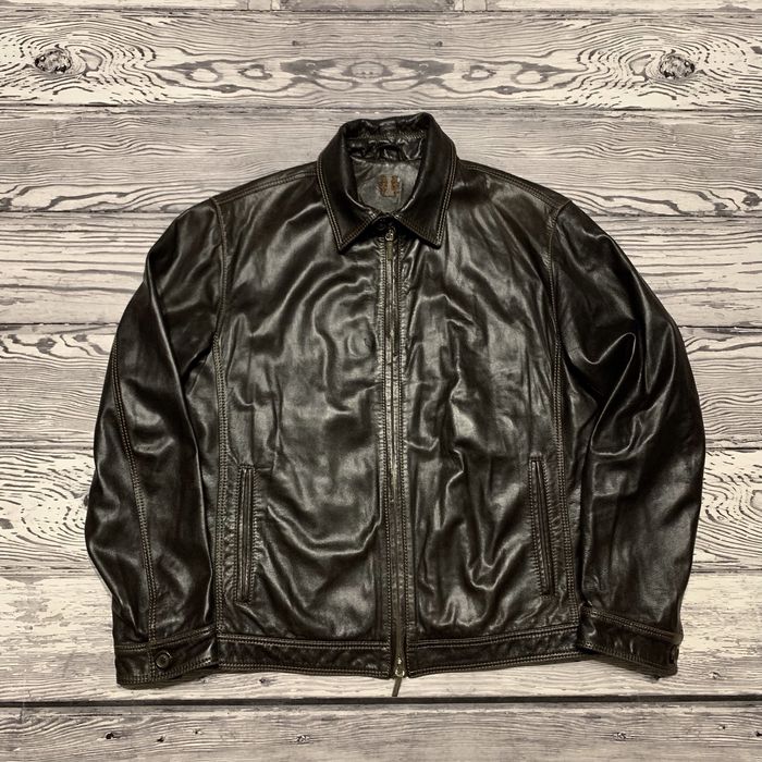 Мужская итальянская кожаная куртка Mabrun Dark Brown Premium Leather