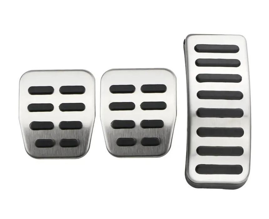 Conjunto Capas Pedais Alumínio Volkswagen Seat Audi - 3 peças