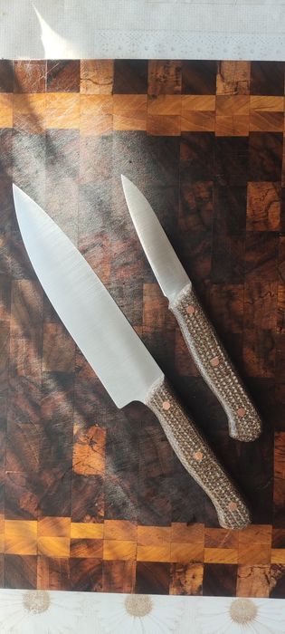 Кухонные ножи ручной работы: Шеф и Универсал. Набор 2шт. Сталь 50Х14МФ