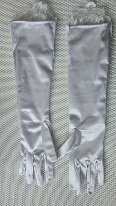 Najpiękniejsze / Ekskluzywne Białe Rękawiczki Ślubne