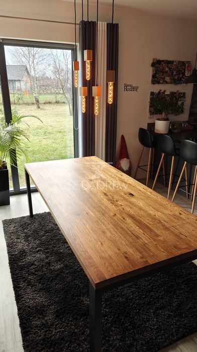 Stoły stoliki drewniane dębowe rozkładane loft blat lity oflis