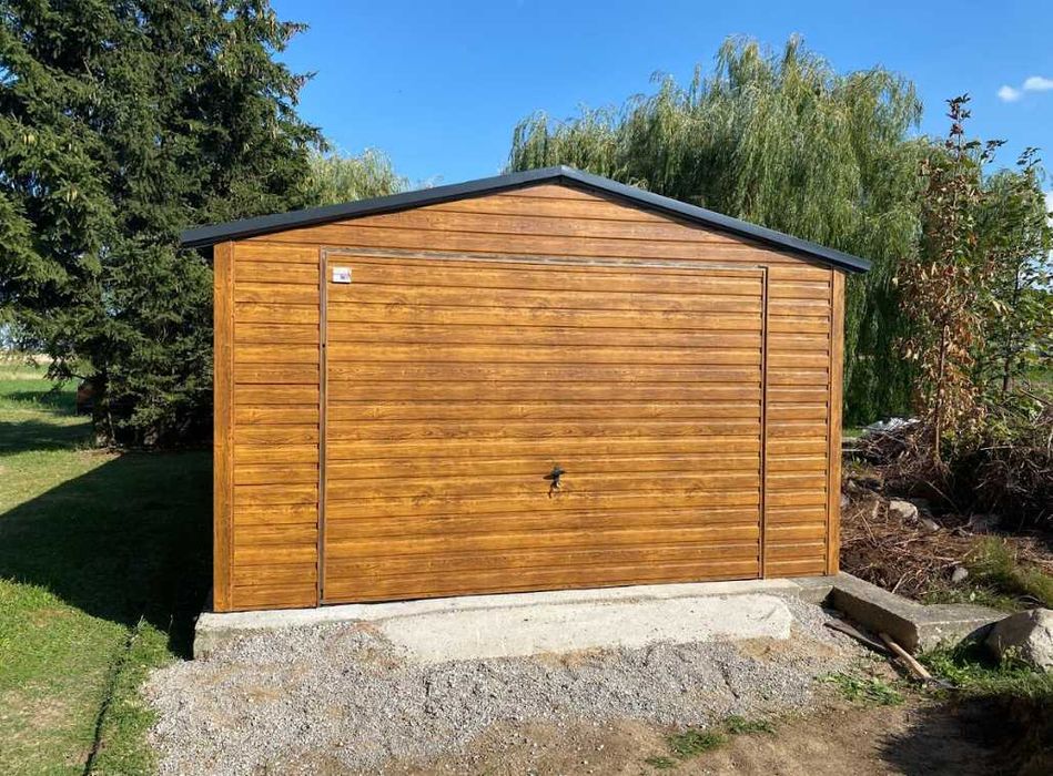 Garaż blaszany 4x8, garaże drewnopodobne, solidna konstrukcja