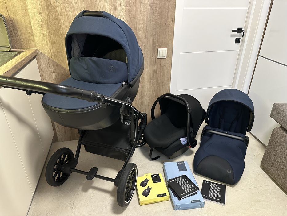 Коляска Anex M-Type 3в1 (Анекс М-Тайп), темно-синя, повний комплект