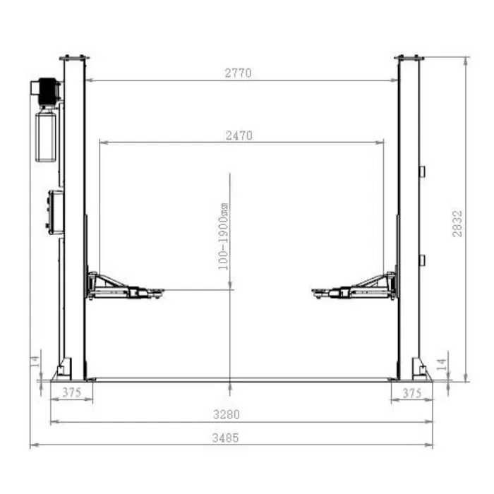 Podnośnik dwukolumnowy 230V Automatyczny 4T ROBUSTO SP4.0T