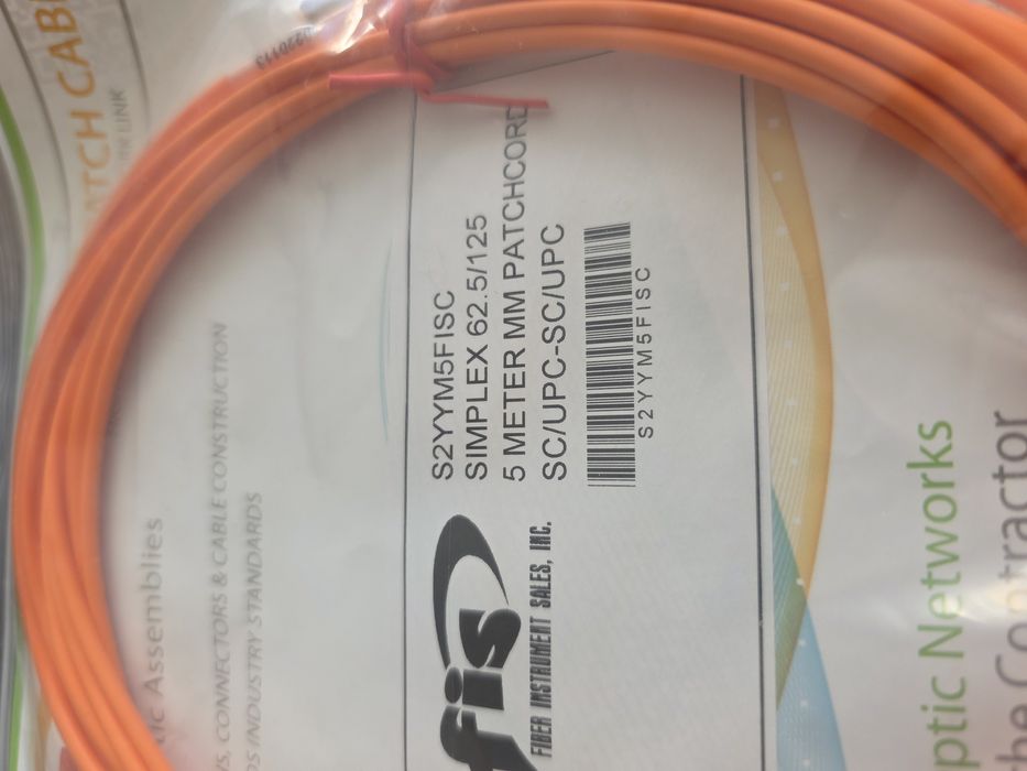 2 kable simplex 62.5/125 sc/upc-sc/upc Patchcord 5 metrów