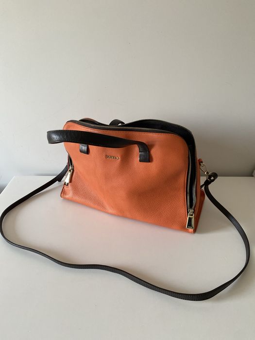 Mala  FURLA  castanho e laranja