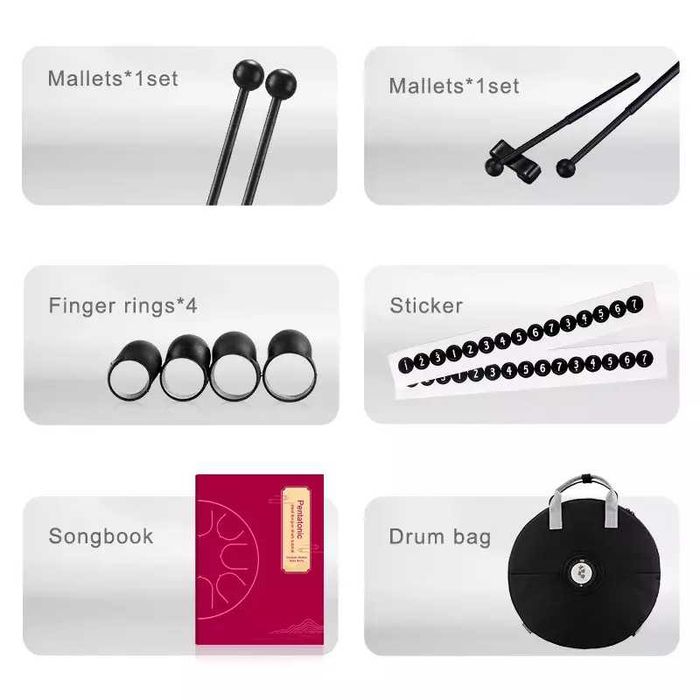 Mini Ginkgo biloba drum 6" 11 ton Hluru-Wangyou TWG11-6-Golden złoty