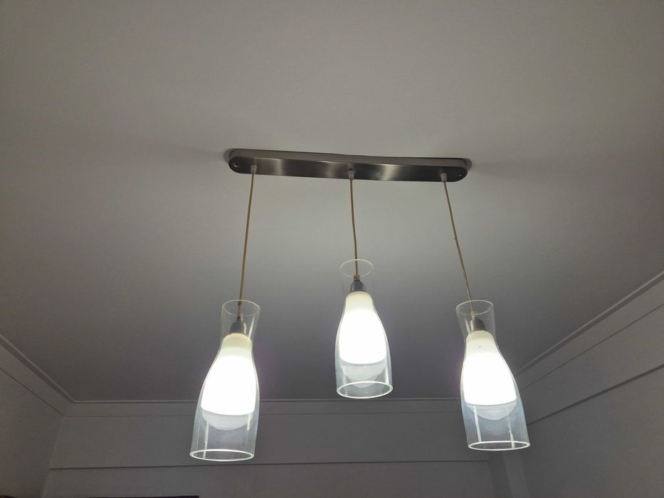Candeeiro Moderno Suspenso 3 Luzes - Excelente Estado