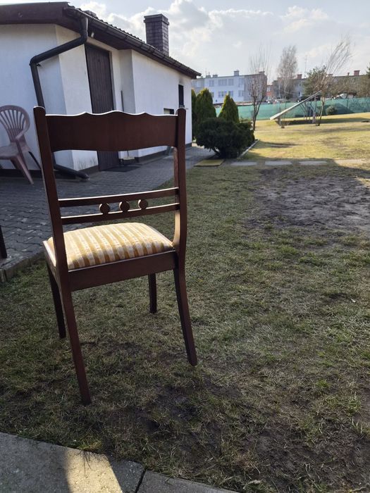 Stół+ 4.krzesła Biedermeier antyk 63.