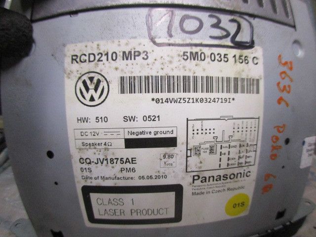 Rádio / auto-rádio VOLKSWAGEN Polo (6R, 6C)