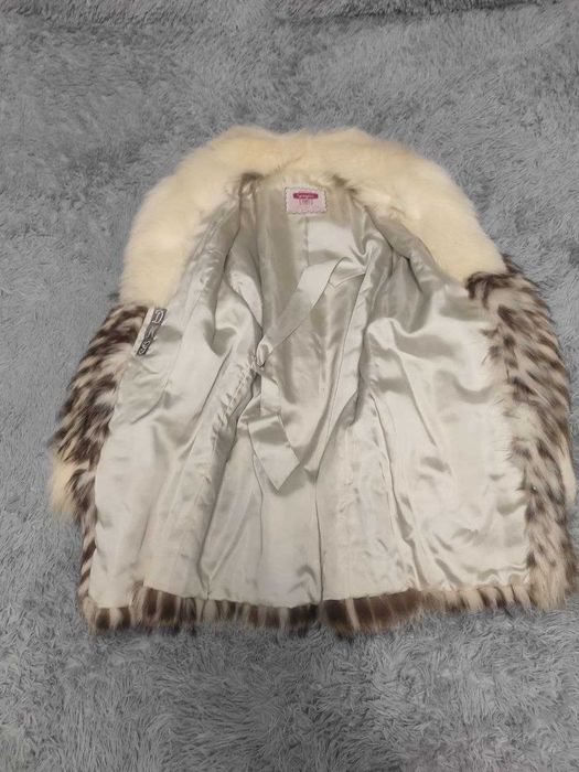 Жіноча шуба з натурального хутра (тваринний принт)