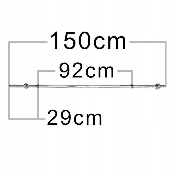 Gryf Prosty stalowy sztanga 150cm 30mm stalowy