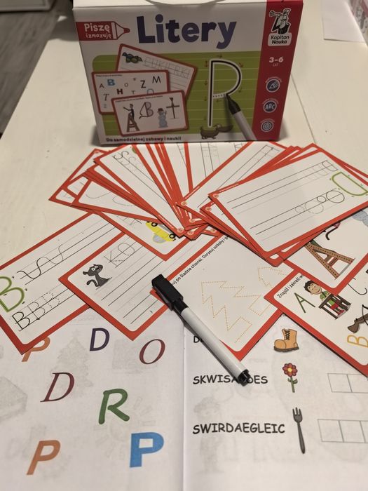 Litery karty do nauki pisania