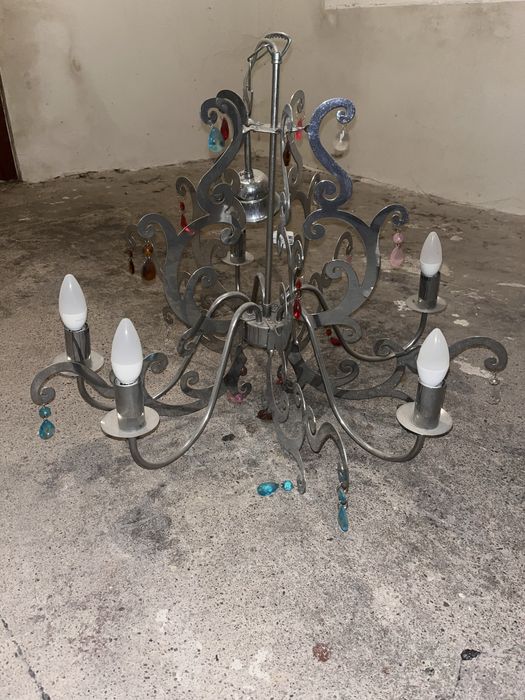 Srebrna lampa/żyrandol