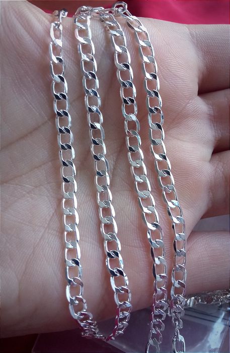 925 Posrebrzany jak Srebro Srebrny Łańcuszek Naszyjnik Pancerka 55cm