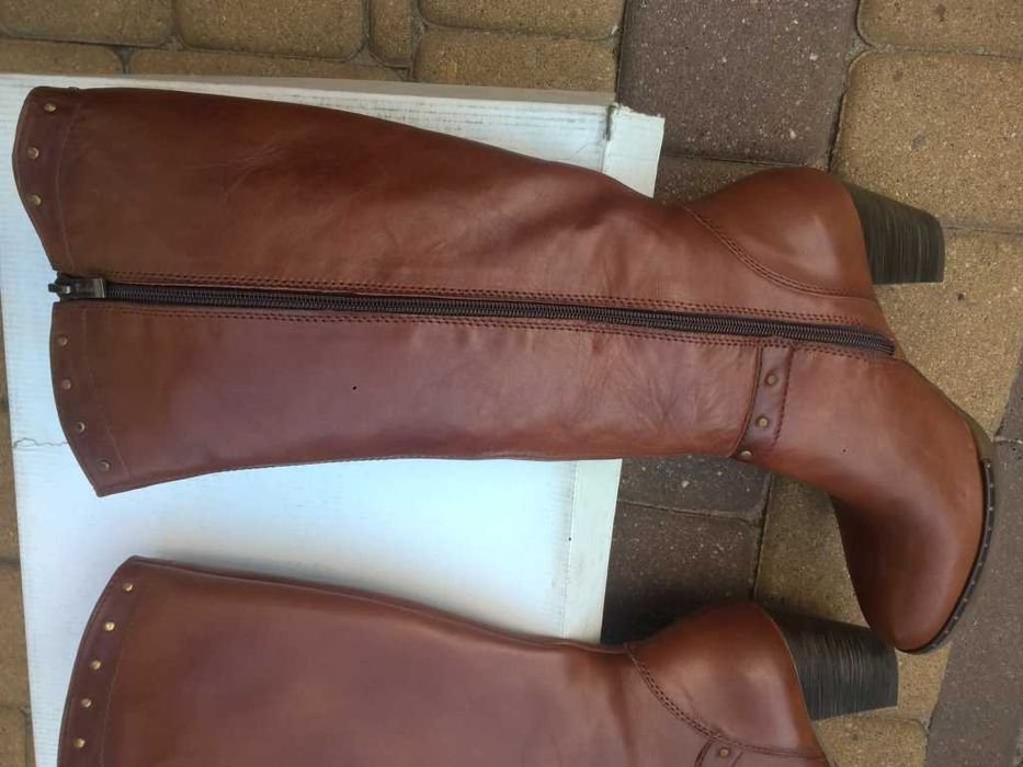 NOWE Buty-Kozaki KOWBOJKI Damskie-38 Skóra100% BRĄZ I-Klasa Gw6 +Fleki