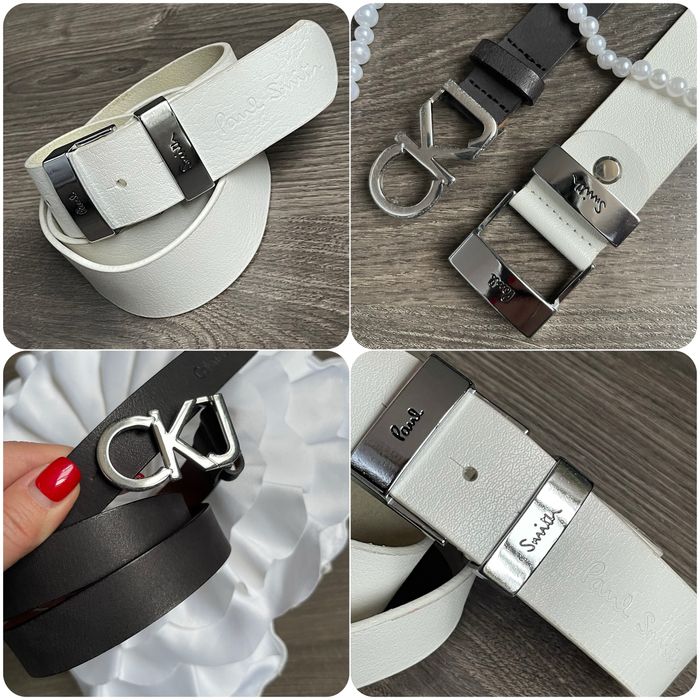 Ремені шкіра чорний Calvin Klein білий Paul Smith р. 104-110 см