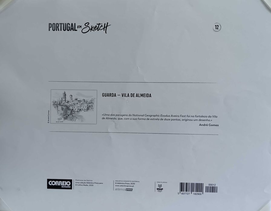 Guarda em litografia de aguarela de André Gomes