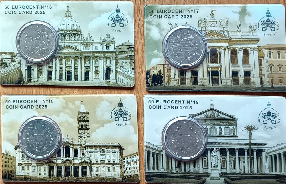 Vaticano 2025 Cartão de 0,50 euros - Basílicas Papais de Roma