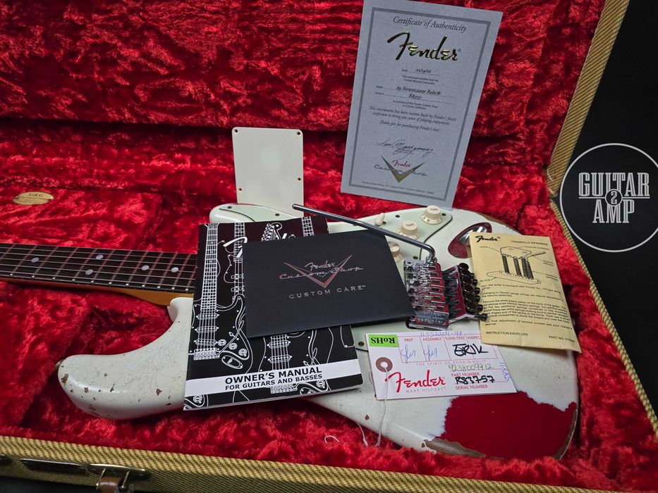 2016 Fender Custom Shop ’69 Stratocaster Olimpic White over Dakota Red HSS