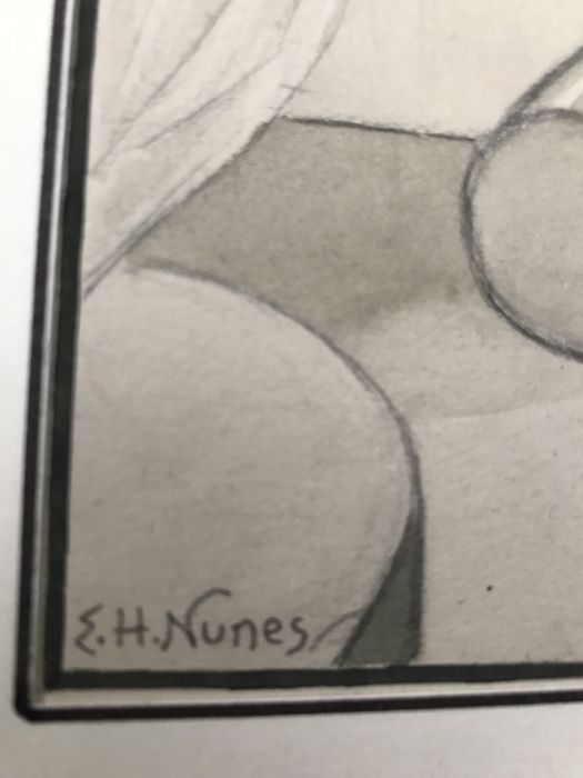 Desenho Emmérico Nunes pintura arte portuguesa 1925 aguarelado