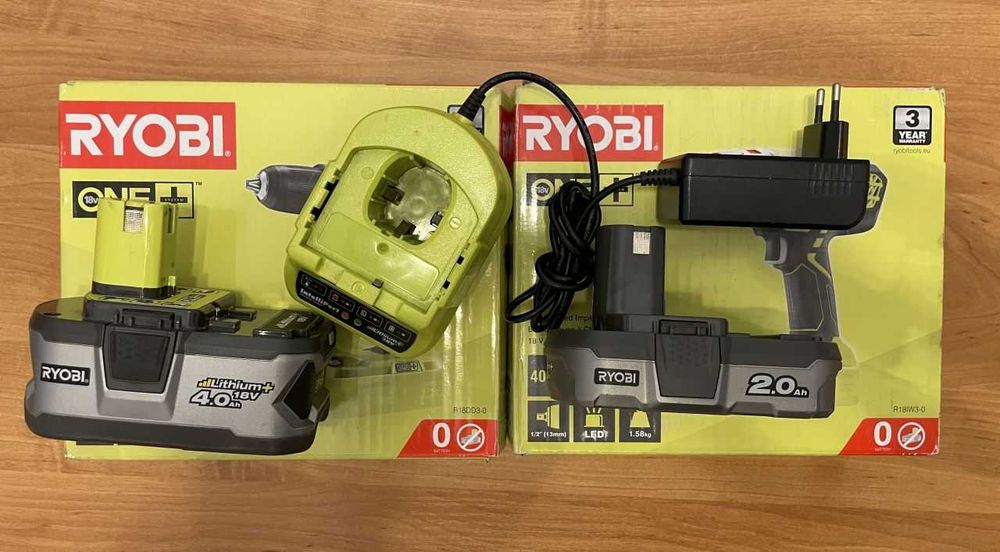 Ryobi zestaw One+ udar + wiertarko-wkrętarka 2 aku