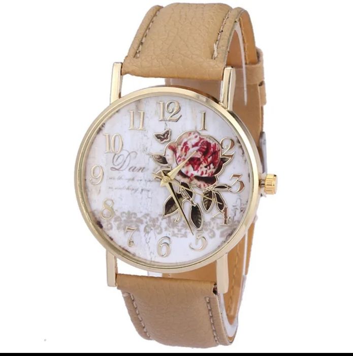 Zegarek damski z różą nowy z baterią