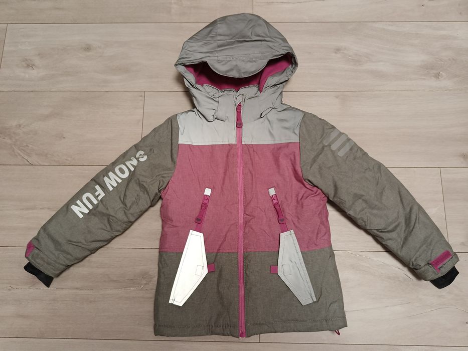 Kurtka zimowa narciarska dziewczynka 122 Cool Club odblaski