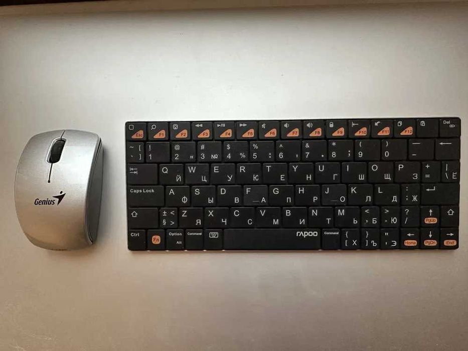 Rapoo E6300 Klawiatura Bluetooth Slim + Mysz Bezprzewodowa Czarna QWERTY + Cyrylica Dwujęzyczna Multi-Device