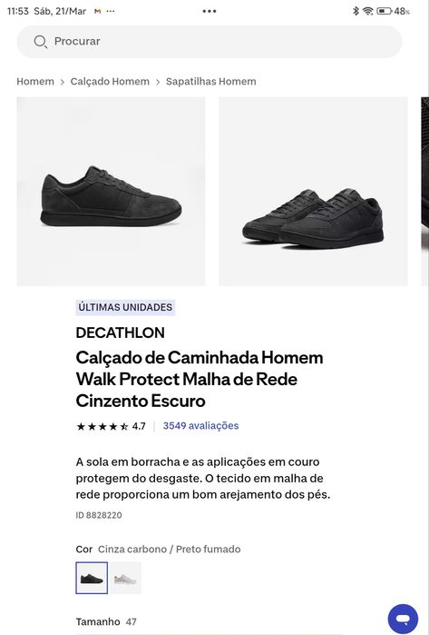 Tenis Decathlon gama Premium n 46 camurça 
Para quem usa calça