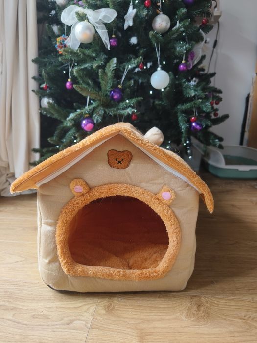 Pluszowy domek, legowisko dla kota 45 x 40 cm