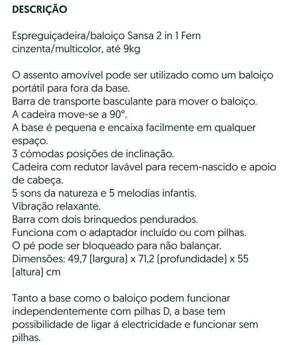 Espreguiçadeira baloiço