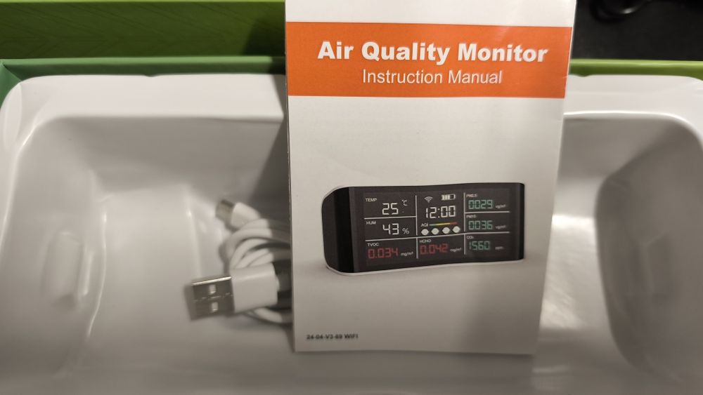 Monitor de qualidade do ar, WiFi, 9 em 1