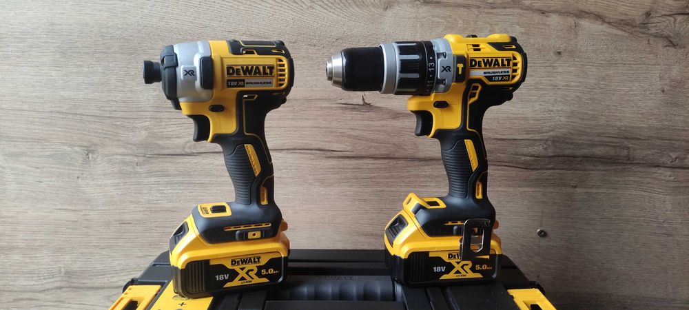 Dewalt Zestaw Wiertarko-wkrętarka  70 nm DCD796 Zakrętak 205NM DCF887  2x5AH, ładowarka FV23% 3 lata Gwarancji 2026Rok DCK266p2