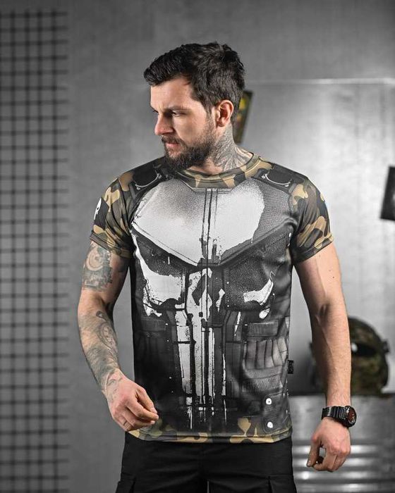 Тактична футболка Punisher з прапором України  Відмінна якість!