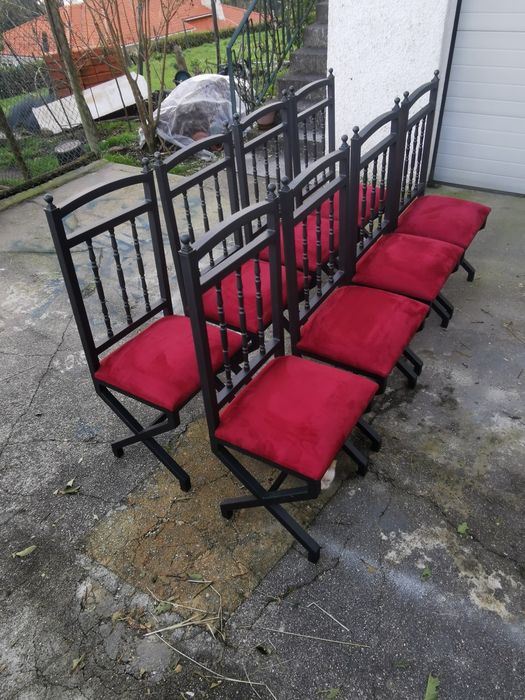 8 cadeiras em ferro forjado