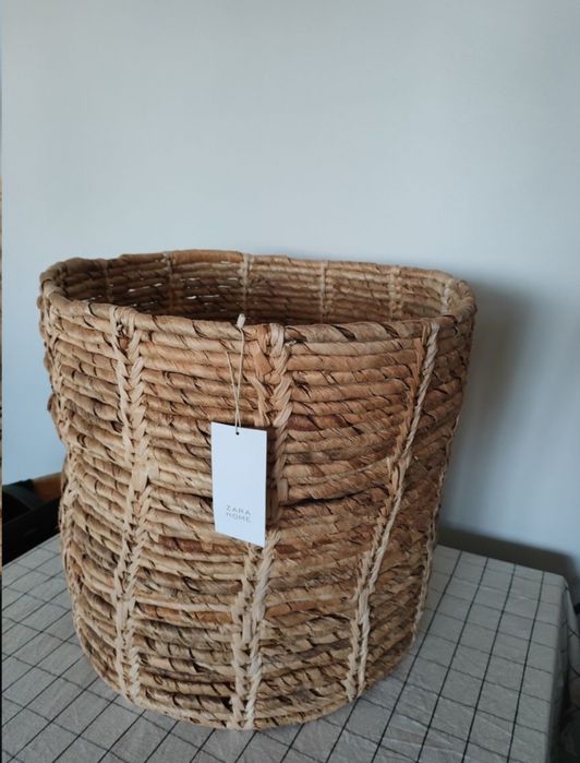 duży pleciony naturalny kosz Zara Home