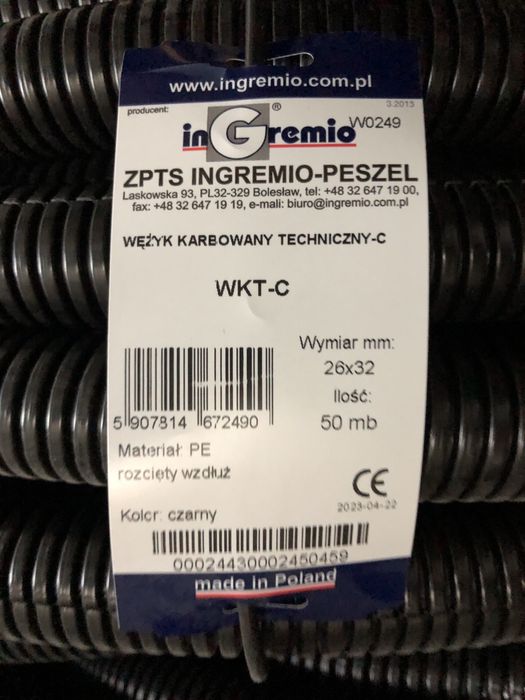 Peszel karbowany 26/32 odporny na UV
